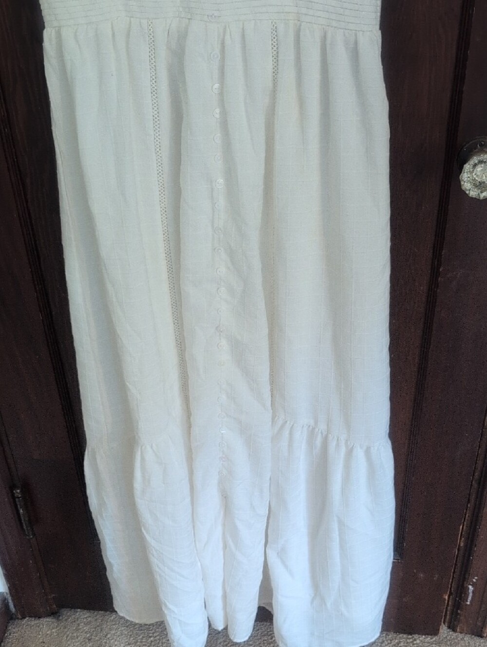 Arbor White V-Neck Tiered Maxi Dress - Picture 6 of 10